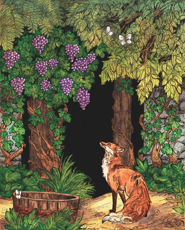 the fox and the grapes aesopos fable athens 2004