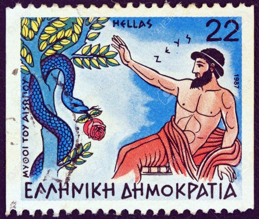 the zeus and the snake aesopos fable athens 2004