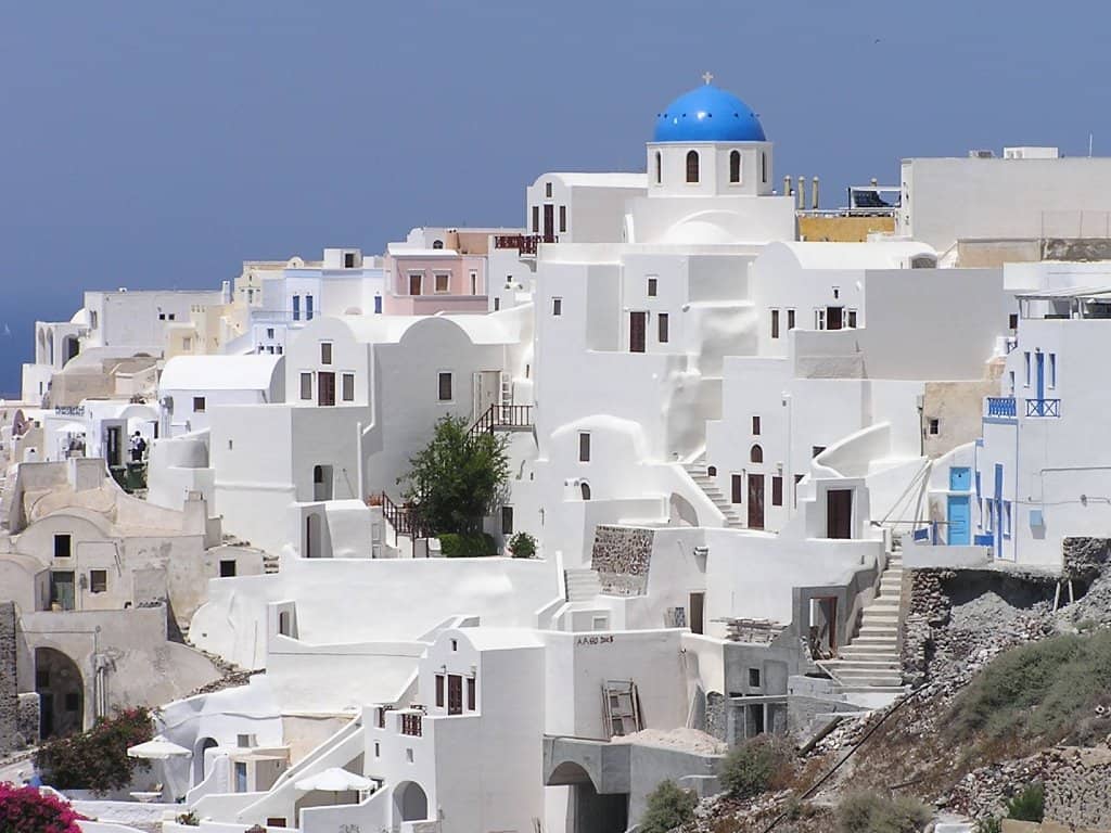 Santorini torch relay greek route athens 2004 olympic games banner