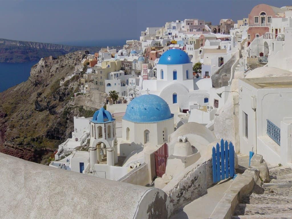 Santorini torch relay greek route athens 2004 olympic games banner