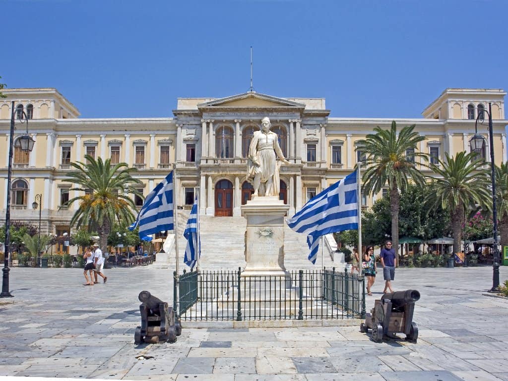 Syros torch relay greek route athens 2004 olympic games banner